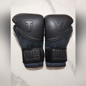 TITLE Black Blitz Bag Boxing Gloves 16oz